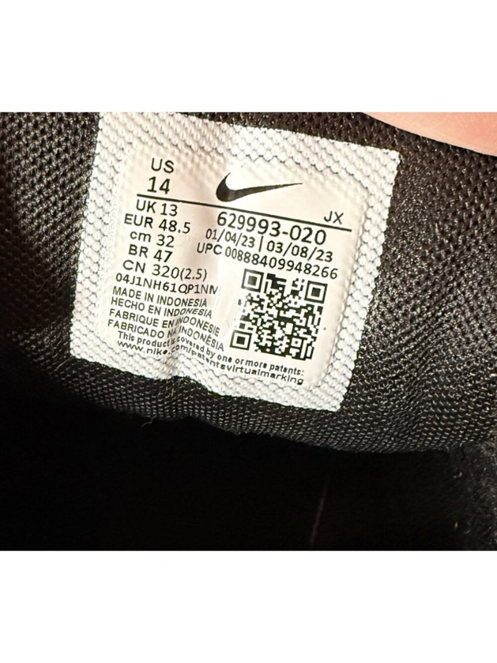 Nike Air Max Command Triple Black Athletic Sneakers 629993-020 Men's Size 14 - Picture 6 of 7